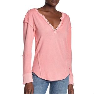 Free People Military Mix Henley T-Shirt